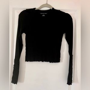 American Eagle Long Sleeve Lace T-Shirt